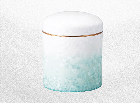 骨壺　結晶花グリーン